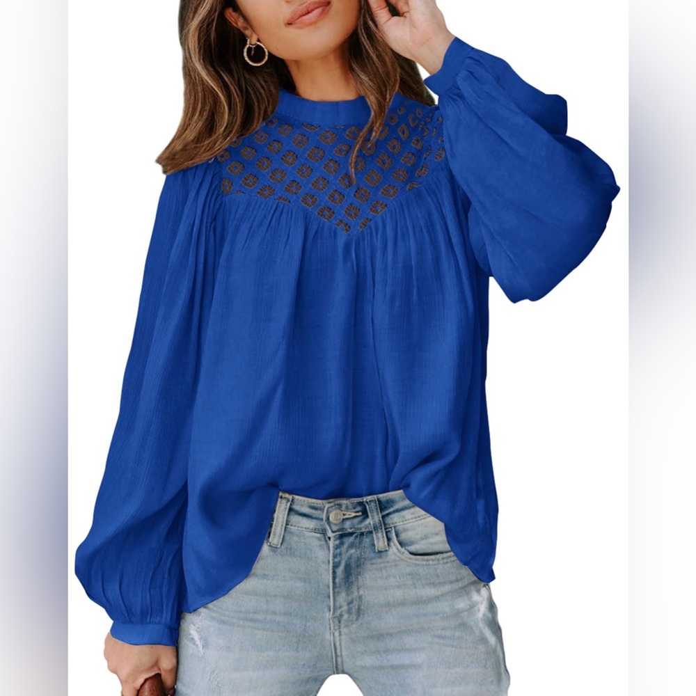 Chic Royal Blue Women's Blouse